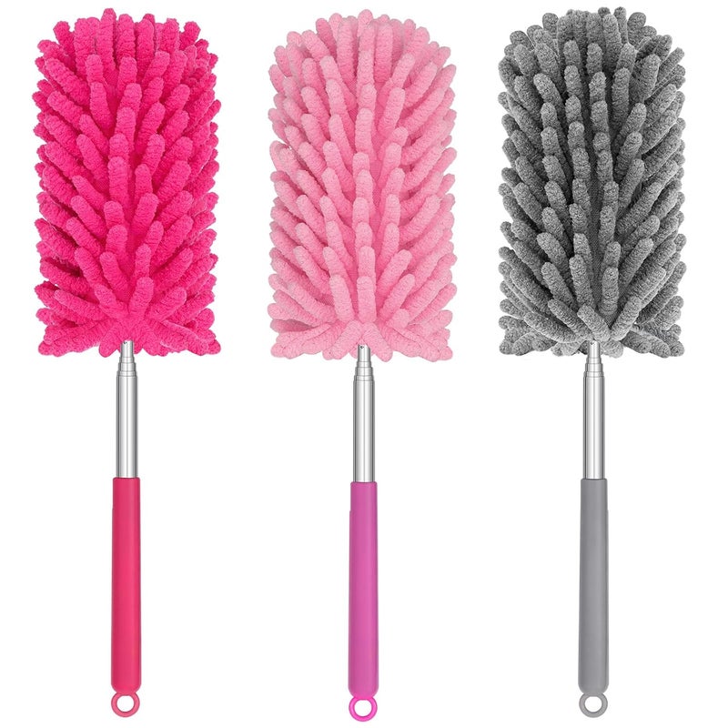TIMIVO Mini Duster for Cleaning, 360° Bendable Hand Dusters with Extension Pole, Washable Small Duster for Car Interior, Office, Furniture - Image 1